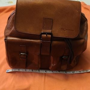 Nero Giardini brown leather backpack bag